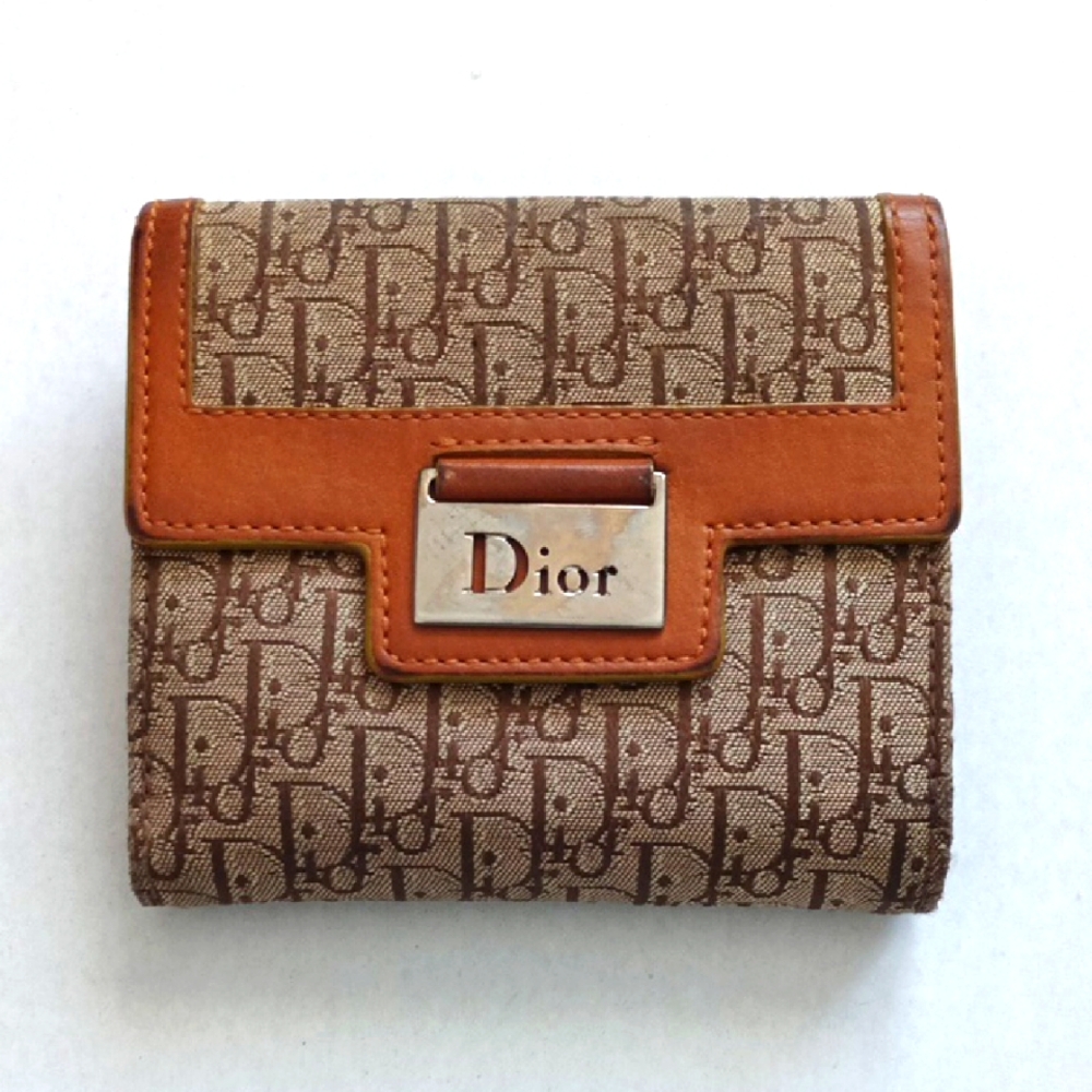 Authentic Dior Brown and Tan Wallet